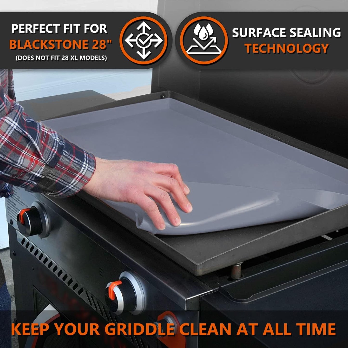 Tapete silicona parrilla Blackstone 28pulg grado alimenticio gris