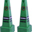 Set 8 conos estacionamiento seguridad 4 lados verde base