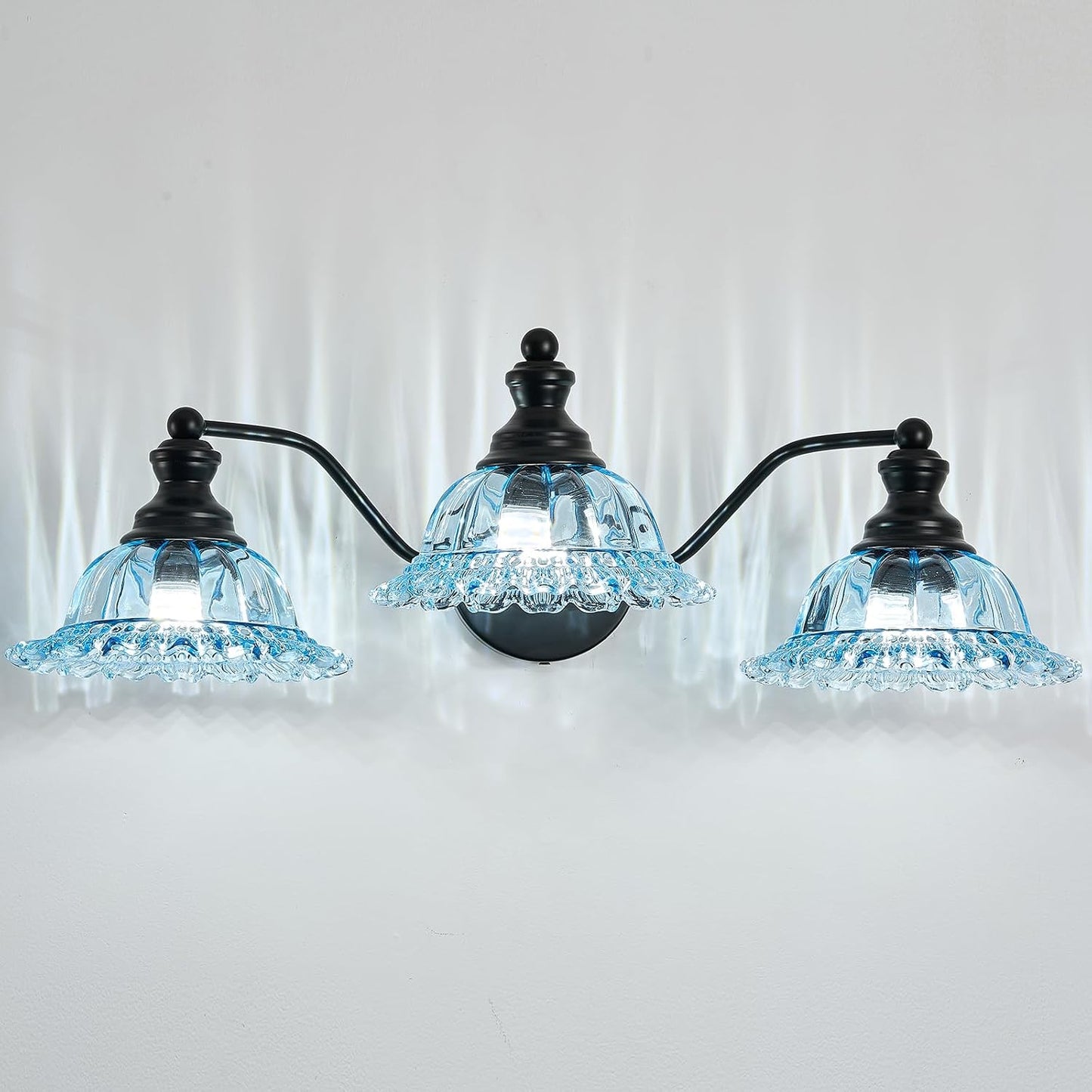 Luz de Tocador 3 Luces Azul y Negro Baño