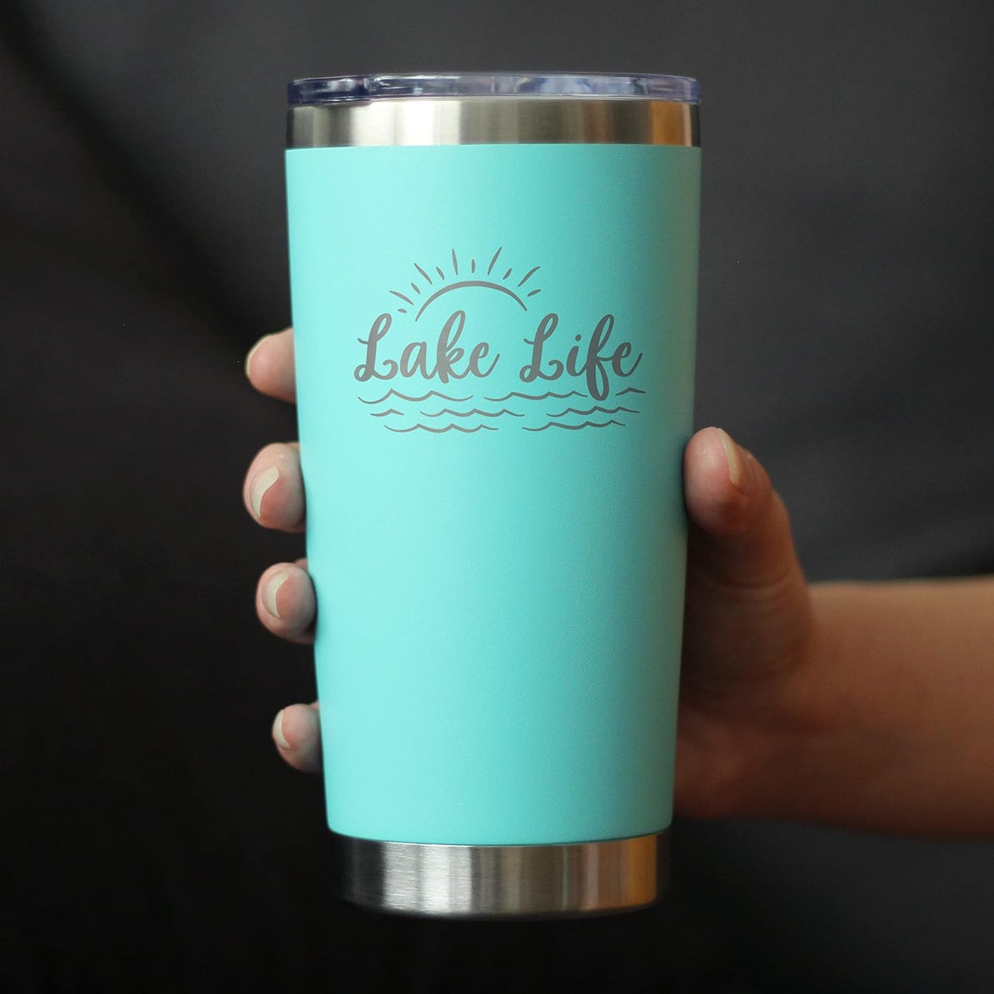 Taza café aislada acero inox con tapa deslizante verde