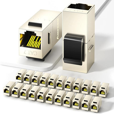 Acoplador Ethernet CAT7 blindado hembra a hembra 24 pzas