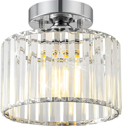 Lámpara techo moderna de cristal cromado pasillo baño