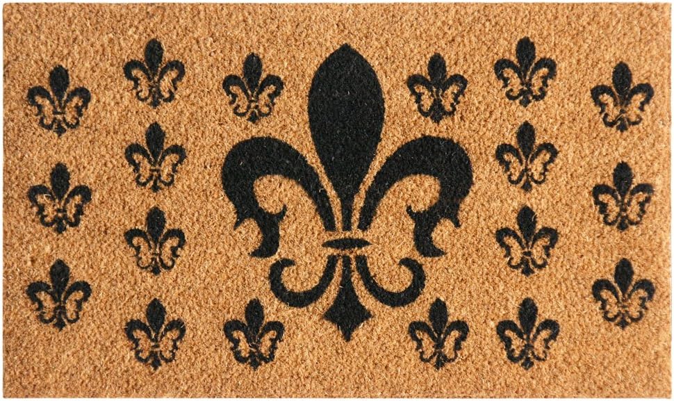 Felpudo Fleur De Lis con escudo 18x30 marrón