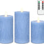 Velas LED rústicas azules con control y temporizador