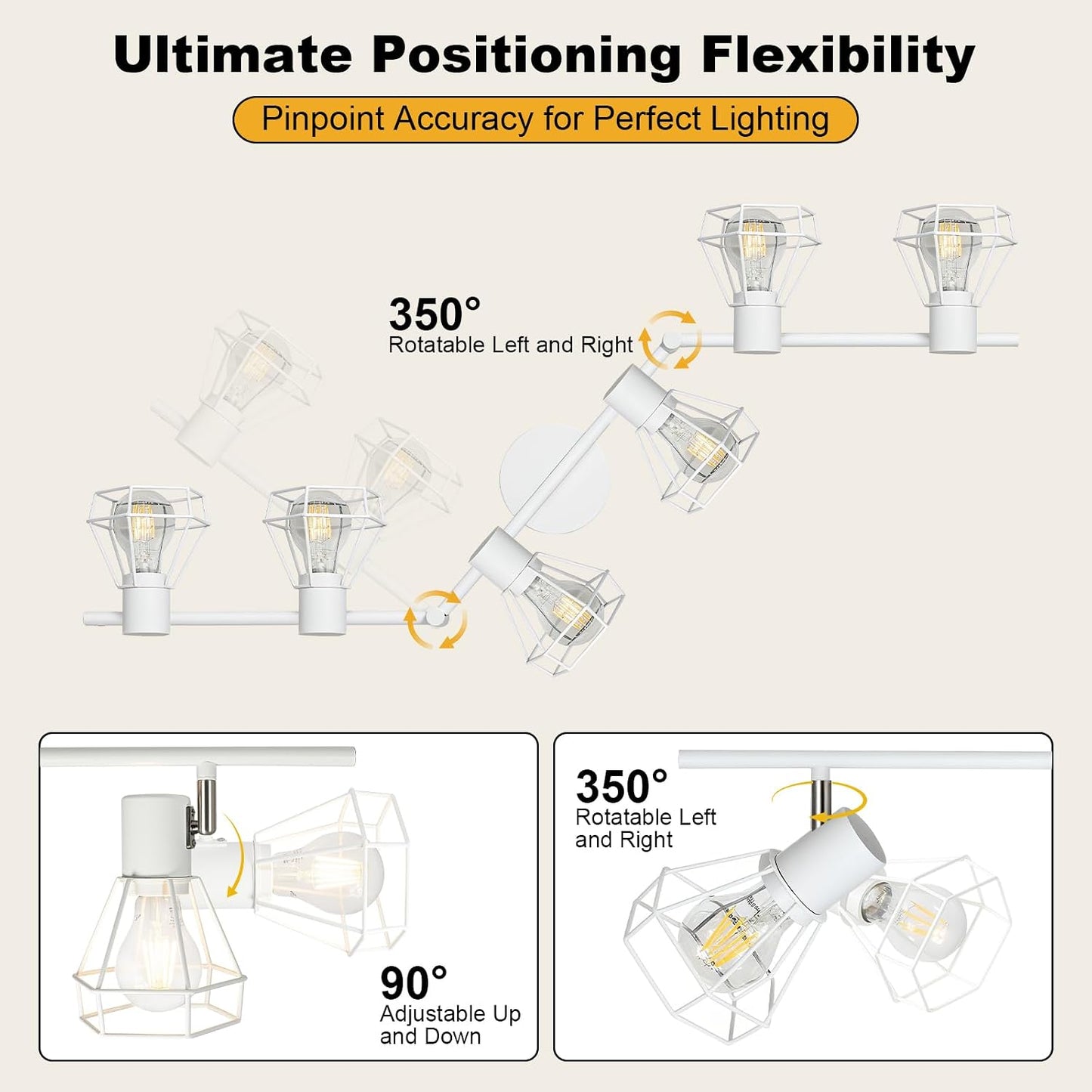 Iluminación pista 6 luces foco blanco para cocina dormitorio