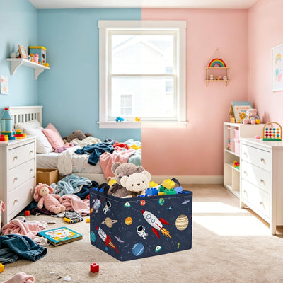 Cesta rectangular para niños azul 36L
