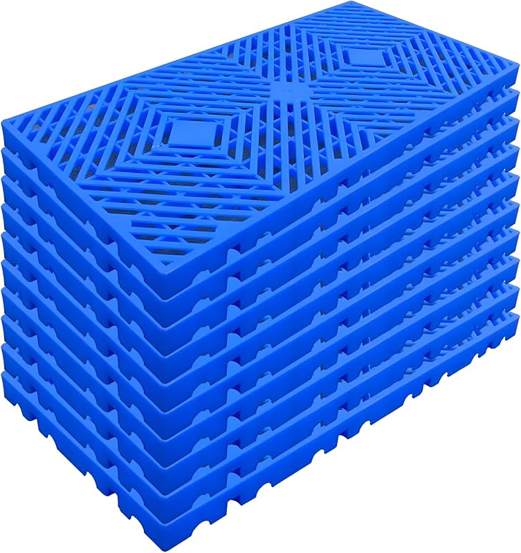10 Pzas Paletas Plástico 60x30x3cm Impermeable Azul