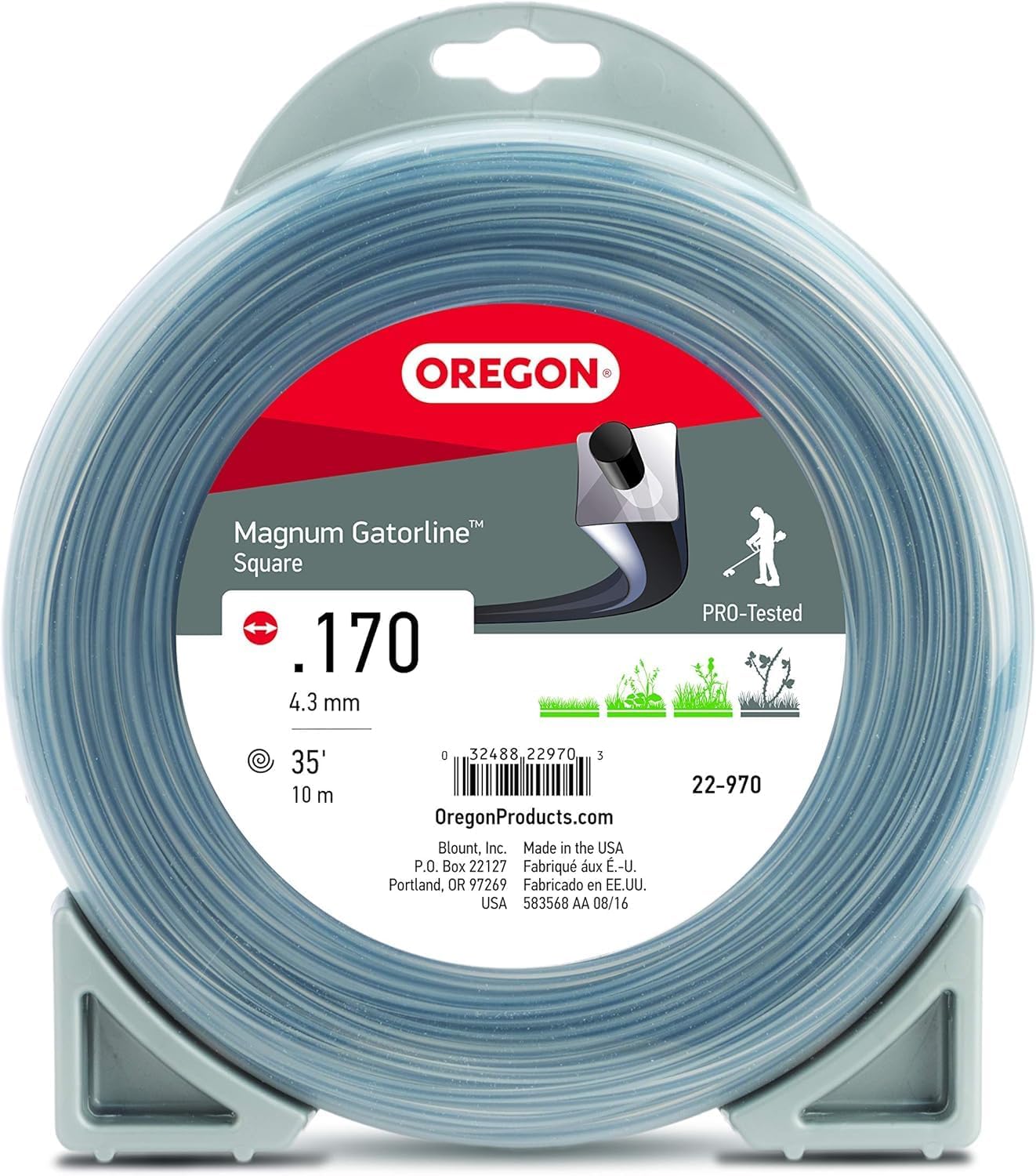 Línea recortadora cuadrada gris .170pulg 36ft