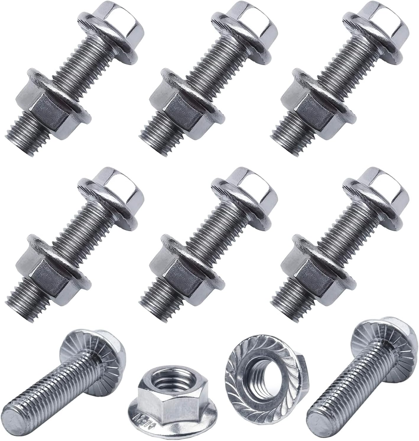 Kit 8 pernos M10X1.0 brida colector escape con tuercas