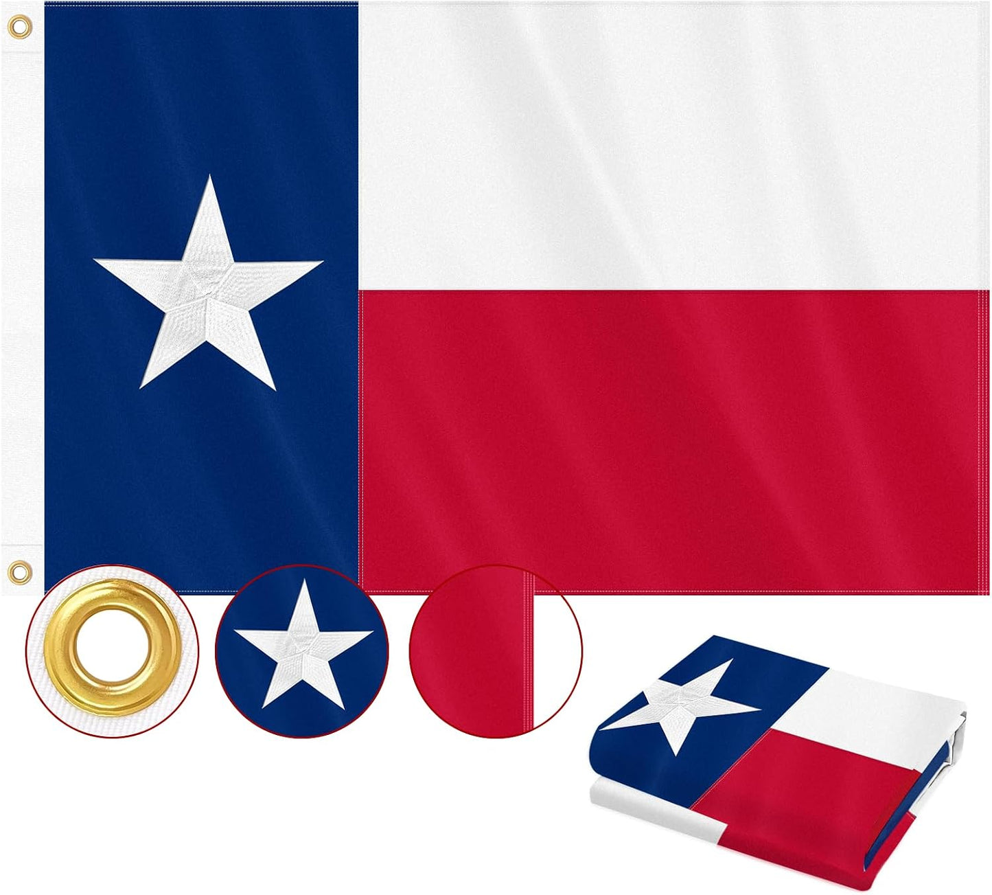 Bandera Texas 3x5ft tela poliéster estrella bordada