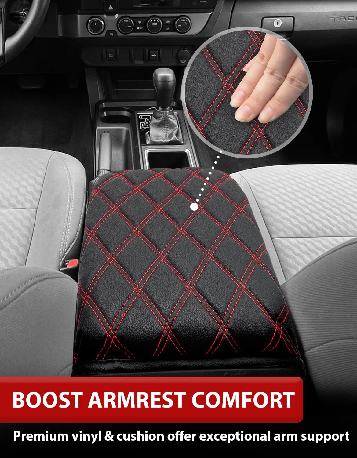 Funda reposabrazos consola Toyota Tacoma 16-23 cuero vinílico
