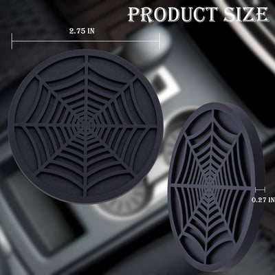 2 Posavasos Automóvil Antideslizantes 2.75pulg Negro