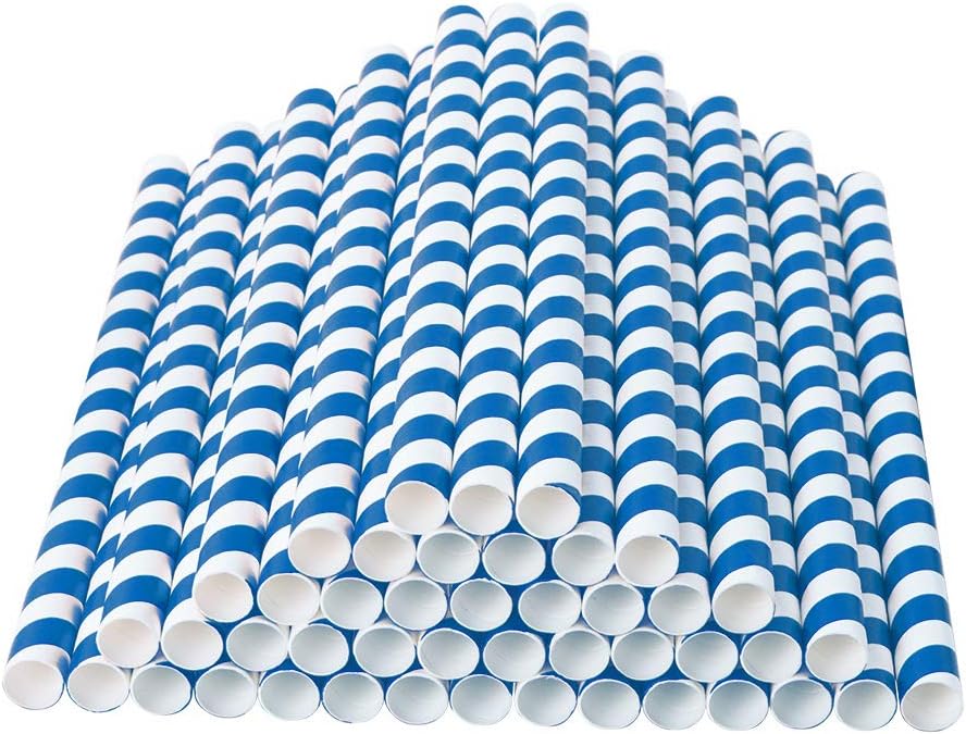 Pajitas biodegradables azul marino 100 pzas gruesas 0.4pulg