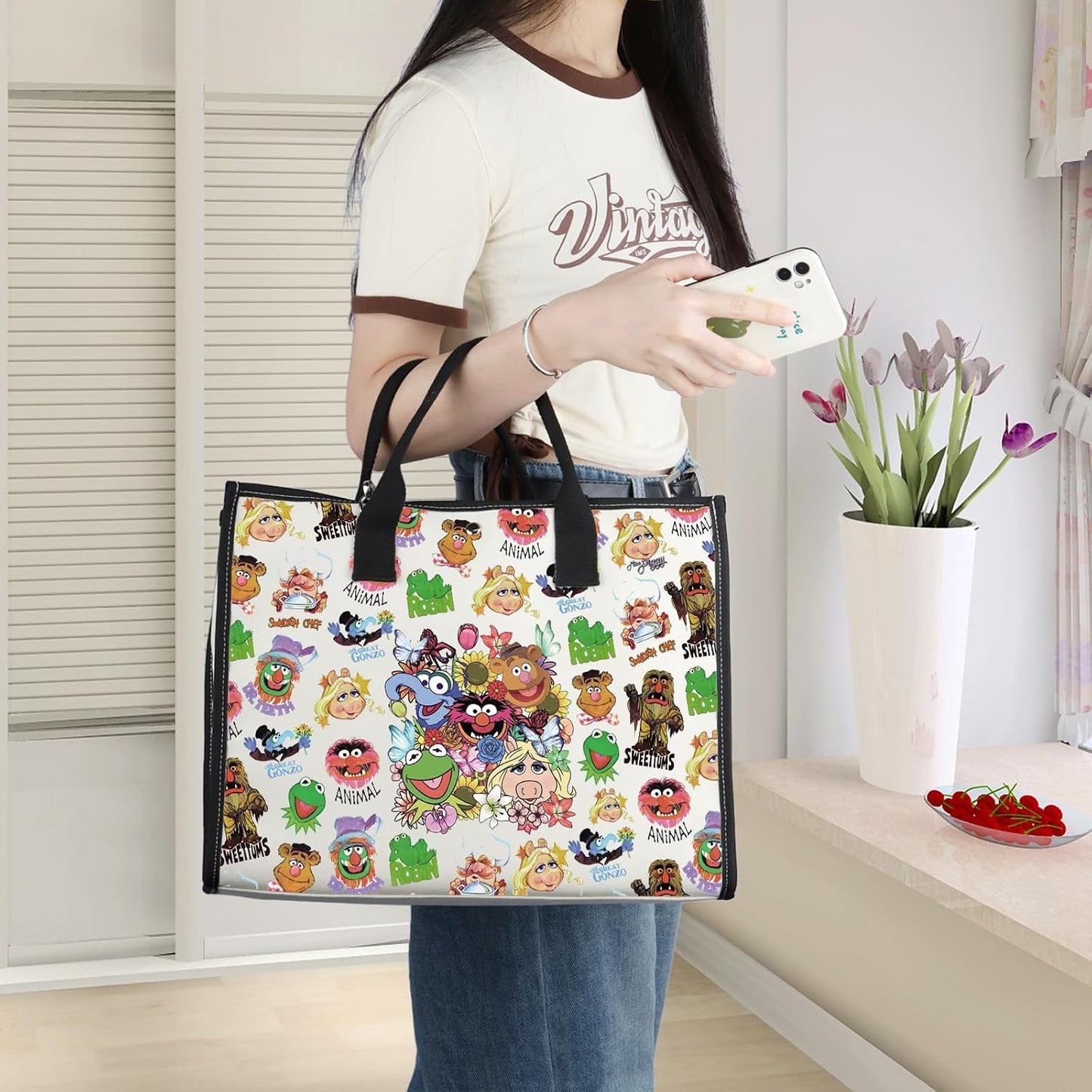 Bolsa hombro reutiliz. Miss Pig Foz Bear Gonzo Walter