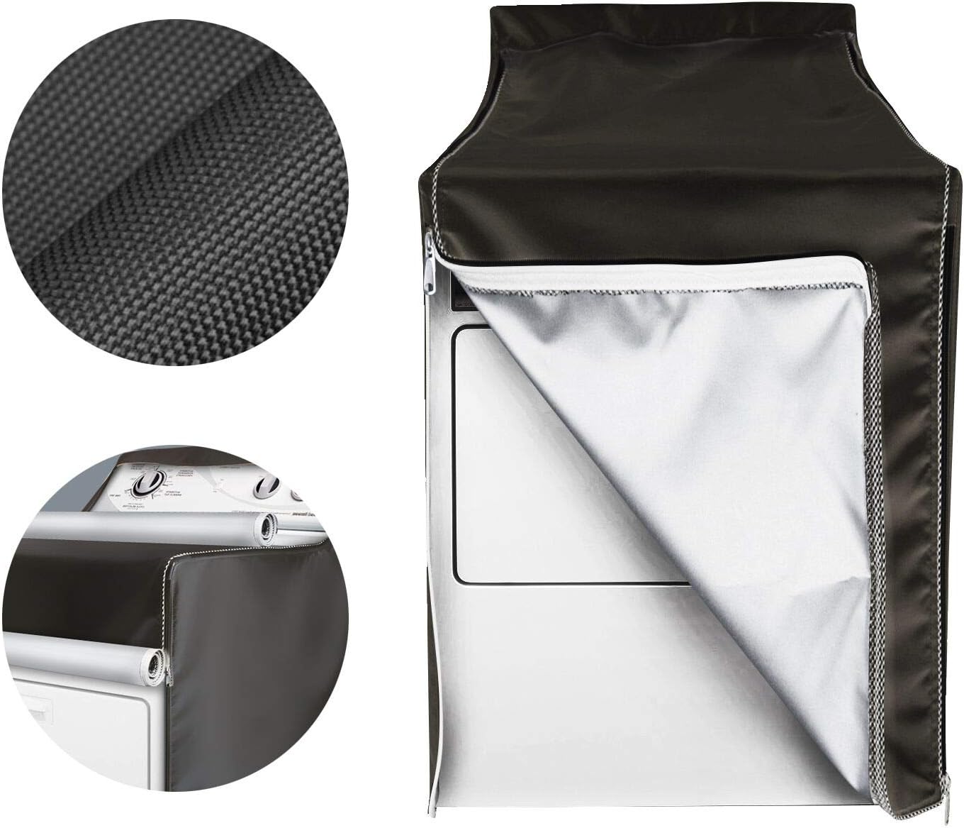 2 Fundas Lavadora Cremallera Impermeable Negro