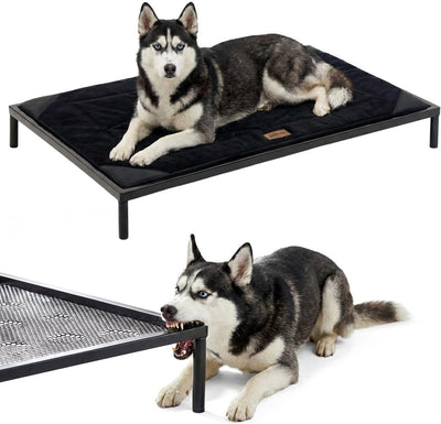 Cama elevada perros grandes acolchado impermeable 42pulg