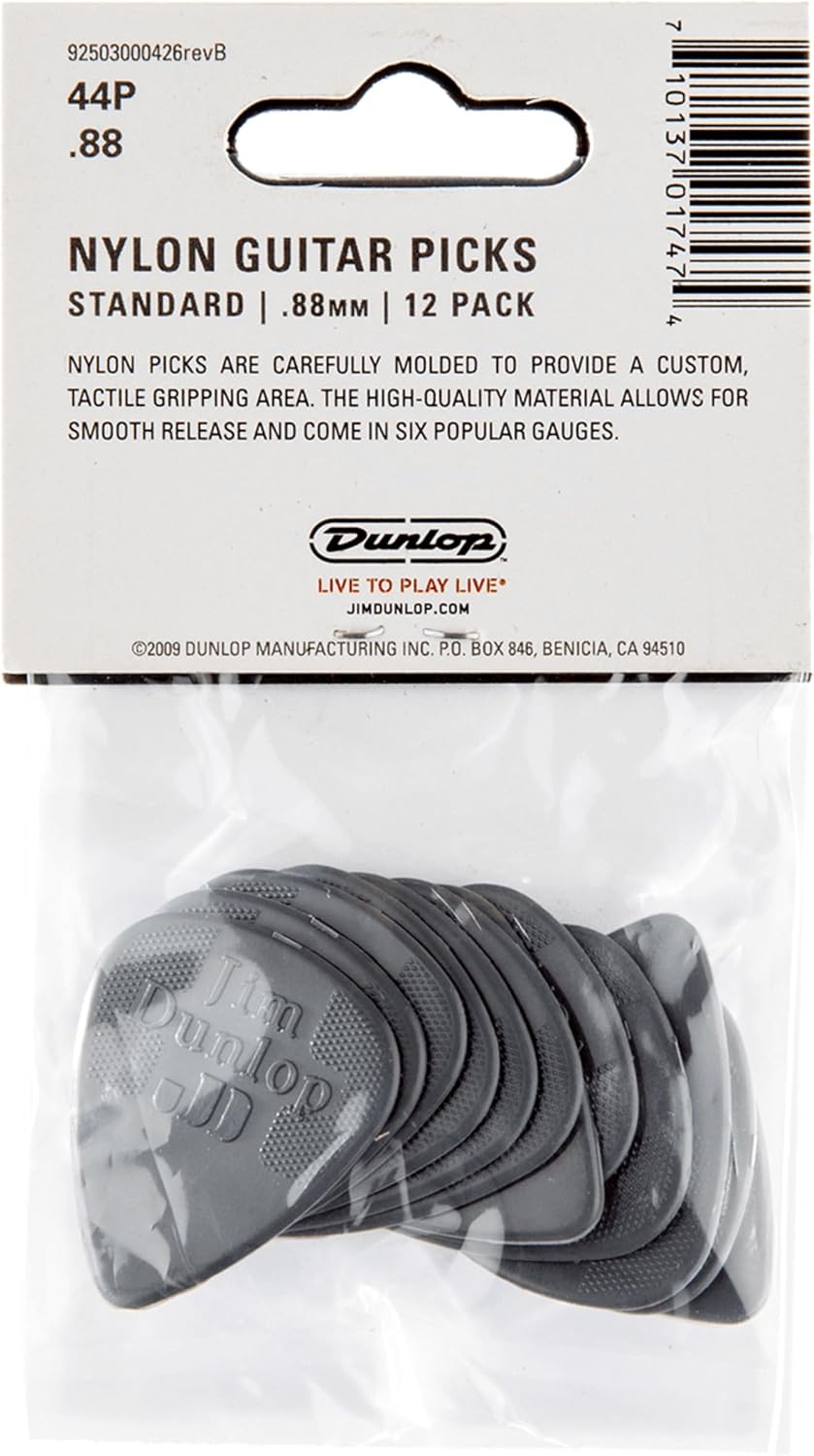 Púas guitarra nailon 3.465pulg 1 docena