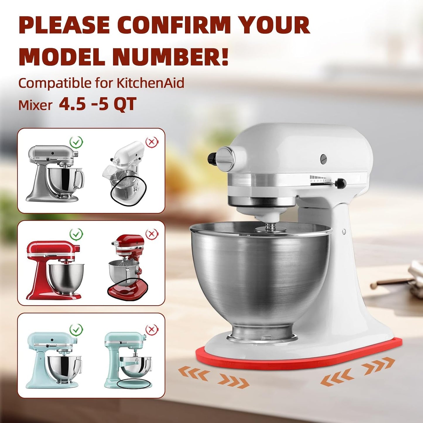 Deslizador para batidora KitchenAid 4.5-5qt encimera