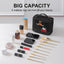 Bolsa maquillaje viaje con soporte cepillos negro 2 pzas
