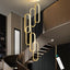 6 Anillos Lámpara Led Regulable Vestíbulo Sala Escaleras Oro