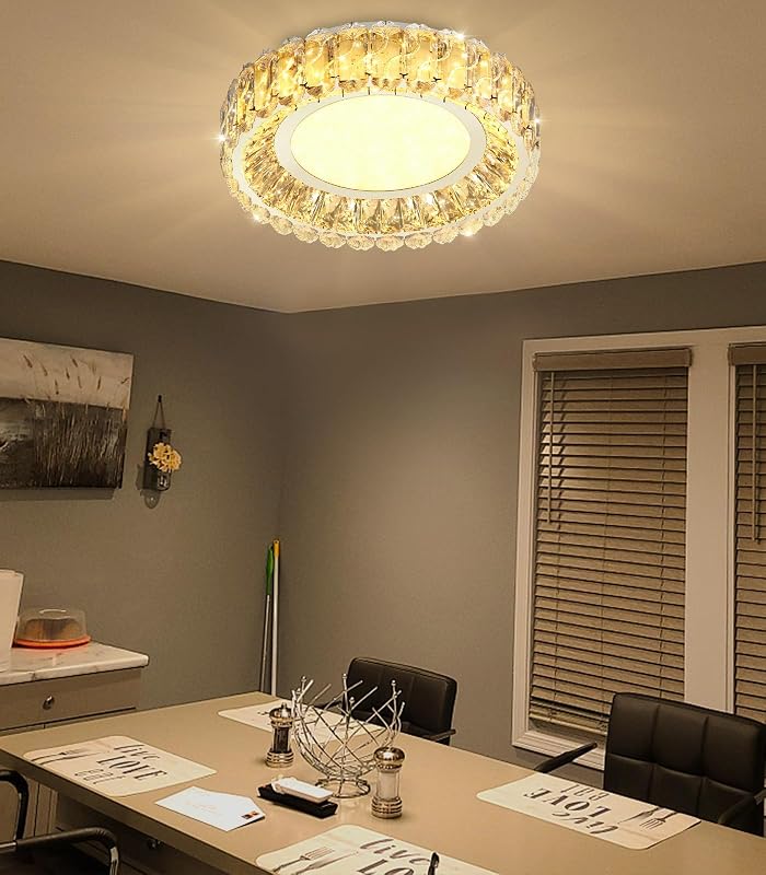 Candelabro cristal LED empotrado 15.7" moderno