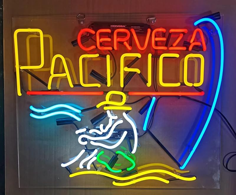 Letrero neón compat. cerveza Pacifico 24x20"