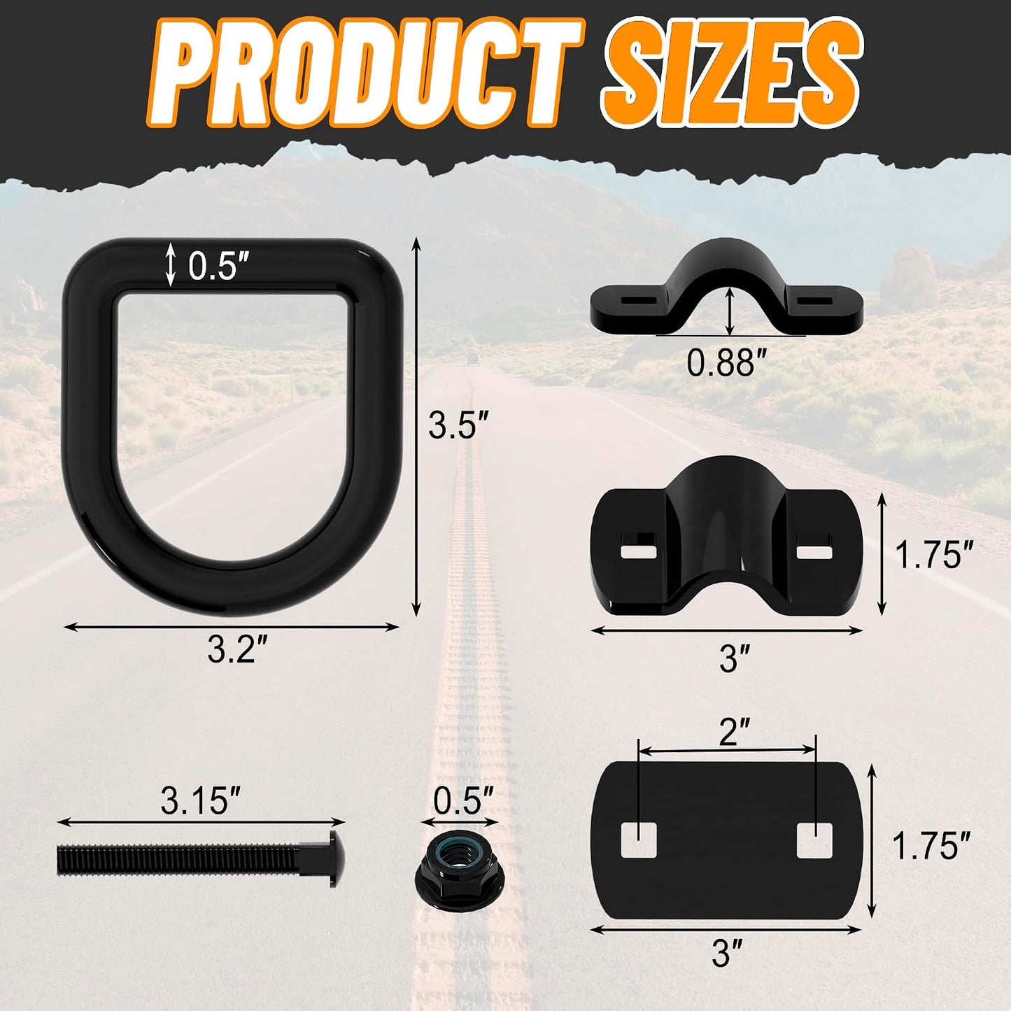 Anclajes anillo D 1/2" alta resistencia para remolques