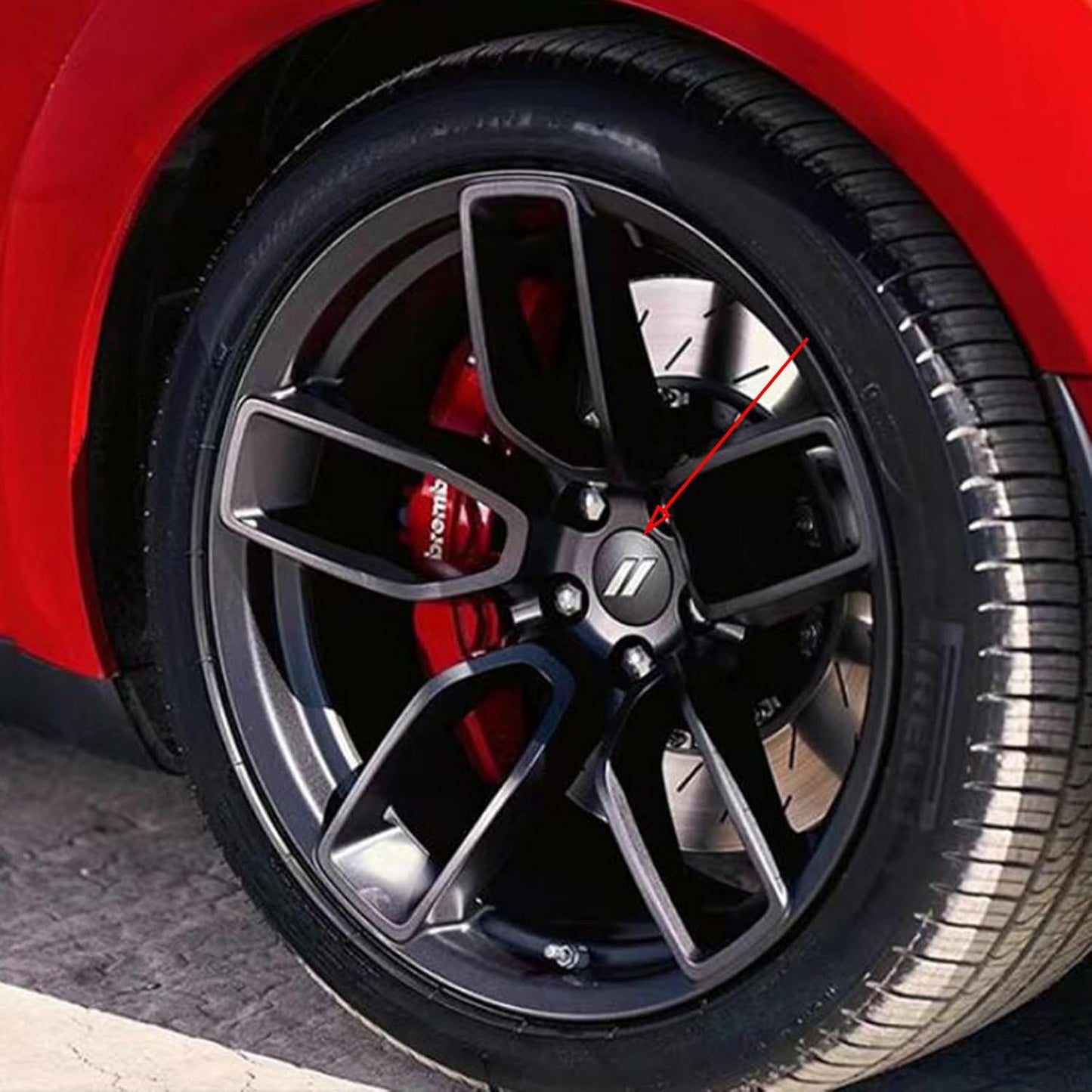 Set 4 tapas llanta rojo para Dodge Charger Durango Dart