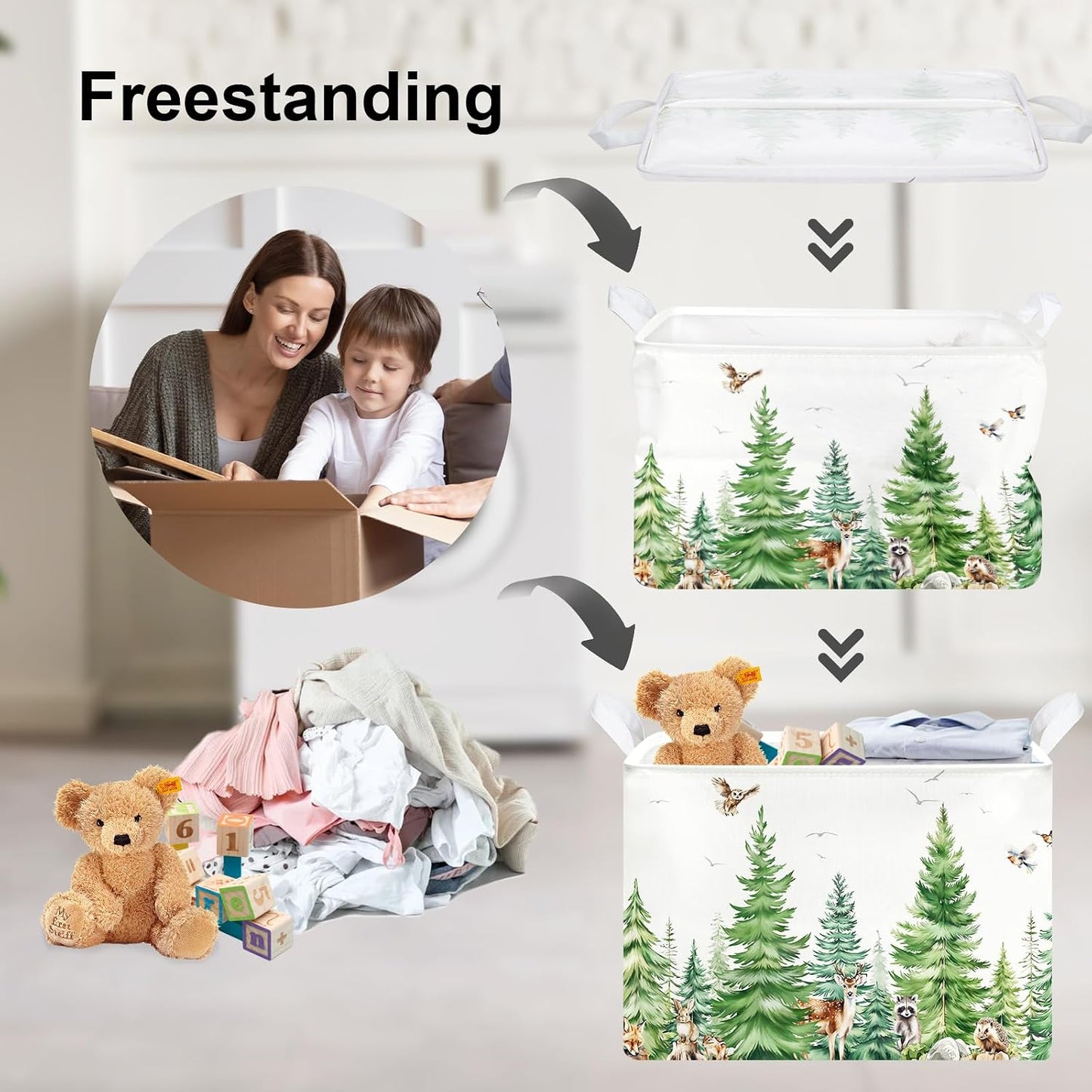 Cesta almacenamiento decorativa para guardería dormitorio