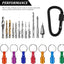 21 Llaveros Hex 1/4pulg Aluminio Mosquetón