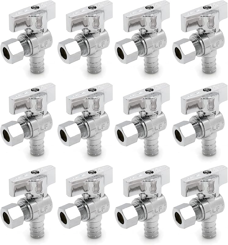 Válvula tope suministro PEX B 1/2x3/8" compresión pack 12