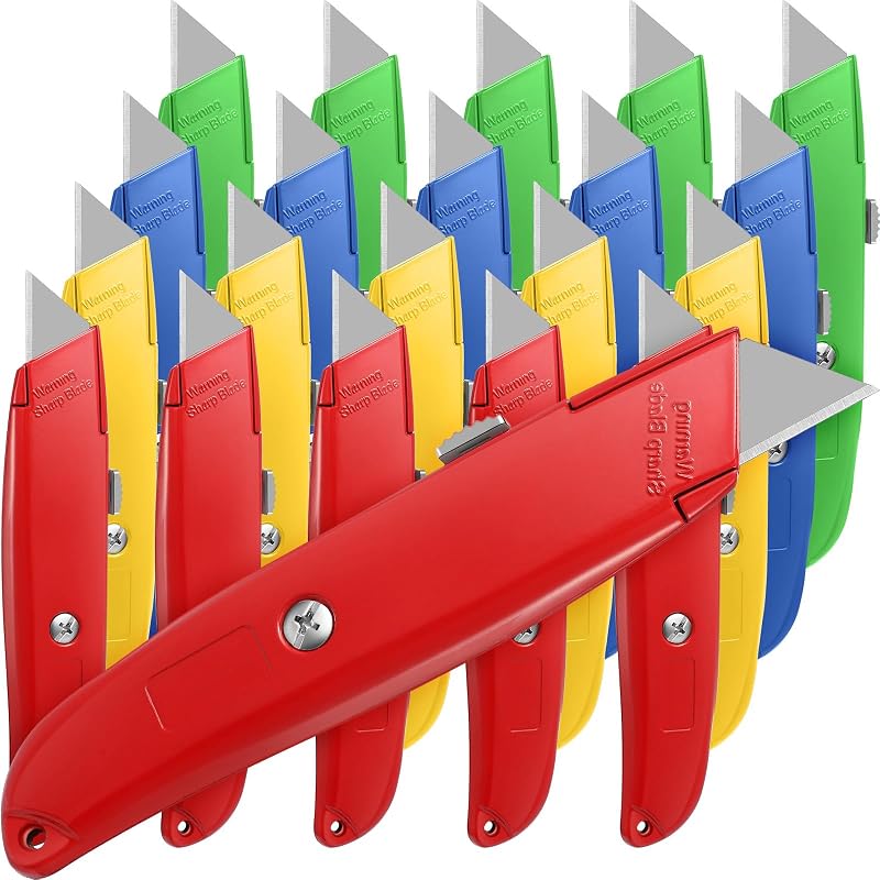 20 Pzas Cuchillo Retráctil Caja Aleación Aluminio Resistente