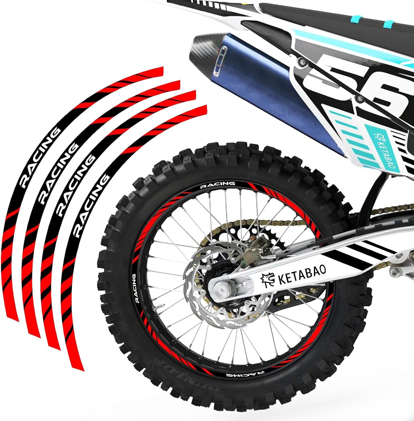 Cinta adhesiva llanta bicicleta 18pulg comp CRF250F rojo