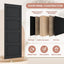 Puerta corrediza granero 42x84pulg negra 4 paneles onda