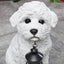Estatua perro resina con luz LED exterior Bichon