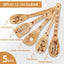 Set 6 Cucharas Madera Bambú Utensilios Cocina Regalo