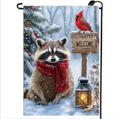 Bandera jardín invierno 12x18pulg doble cara arpillera