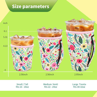 3 Pzas Fundas Neopreno Aisladas para Café Frío con Asa