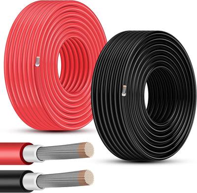 Cable solar 10 AWG 100pies negro y rojo resistente UV