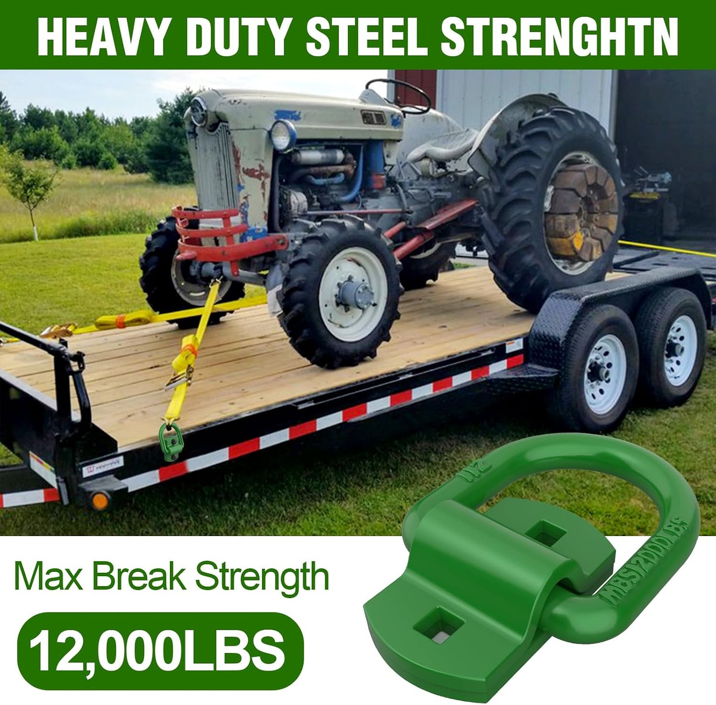 Anclajes D 1/2" acero resistente 12000lb para remolques