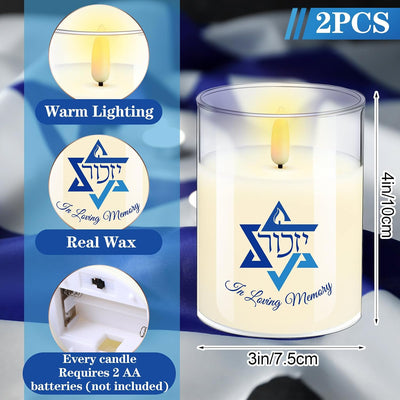 Velas LED Yahrzeit conmemorativas 2uds