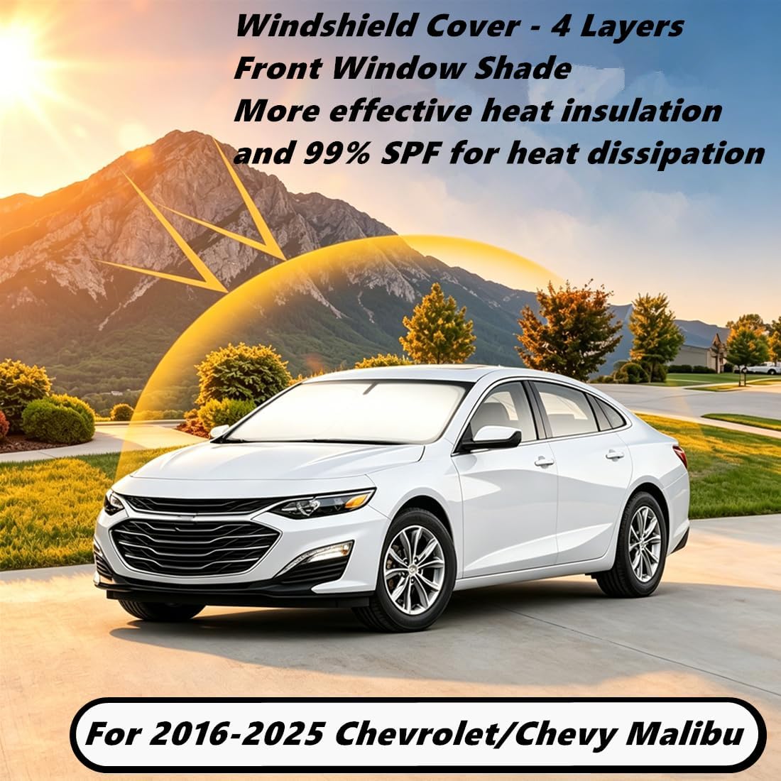 Parasol parabrisas Chevy Malibu 16-25 plegable protector