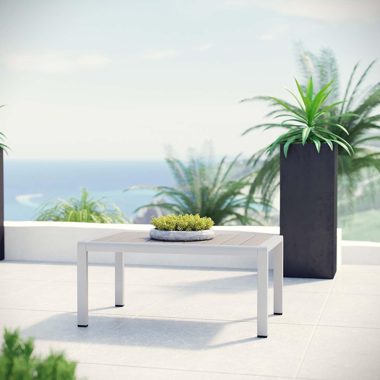 Set 3 sofá modular aluminio color plata y beige