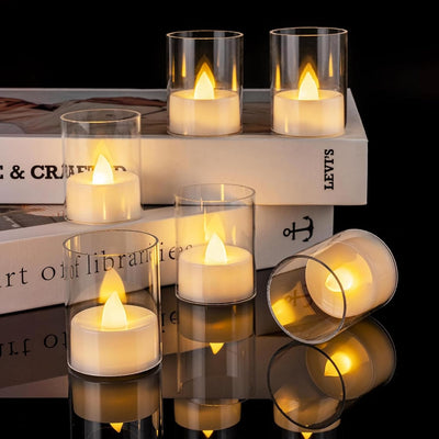 12 Velas LED Té Sin Llama Temporizador 2-8H Hogar Boda Decoración