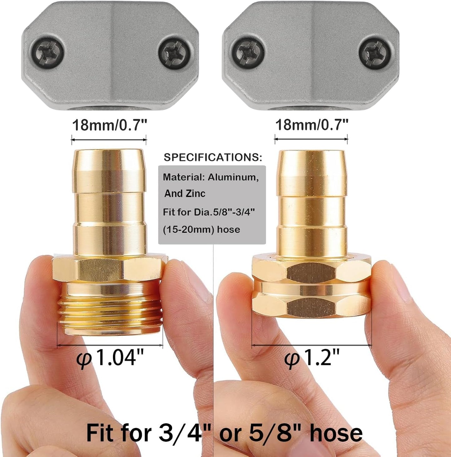Kit reparación manguera jardín 3/4 y 5/8 pulg