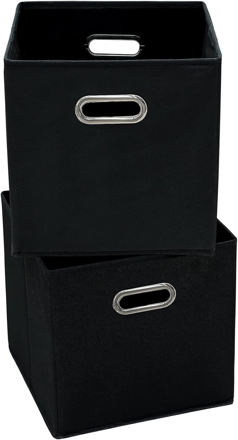 Cubos tela negra plegables 11x11x11" set 2