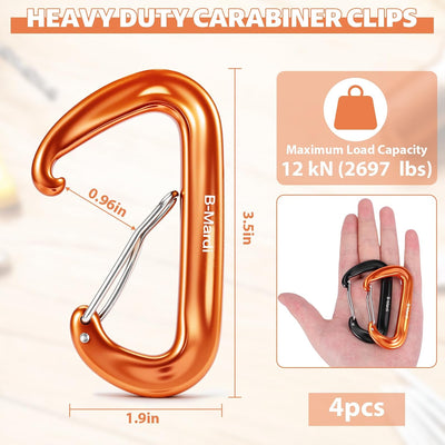 Clips mosquetón 12kn para camping, senderismo y gimnasio