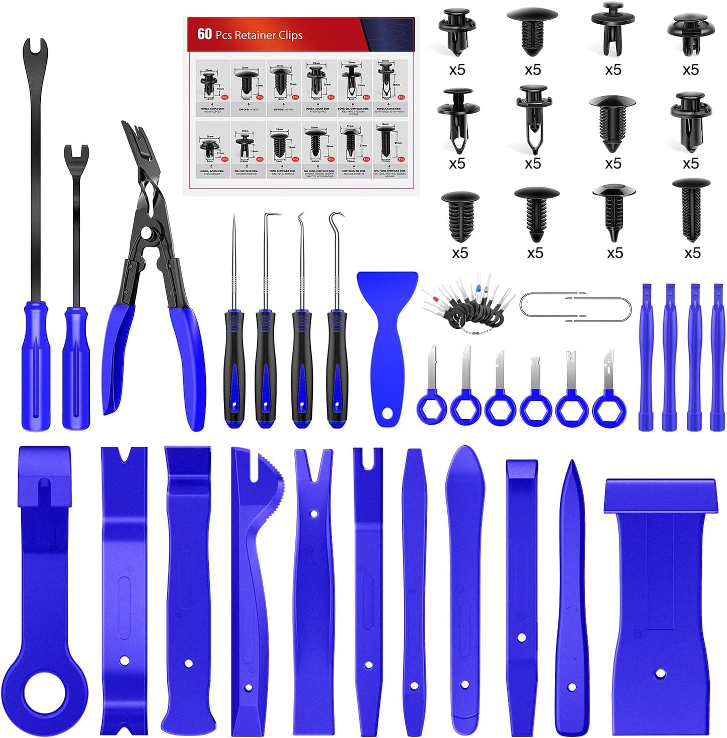 Set 102 Pzas para Retirar Molduras Auto Clips y Terminales