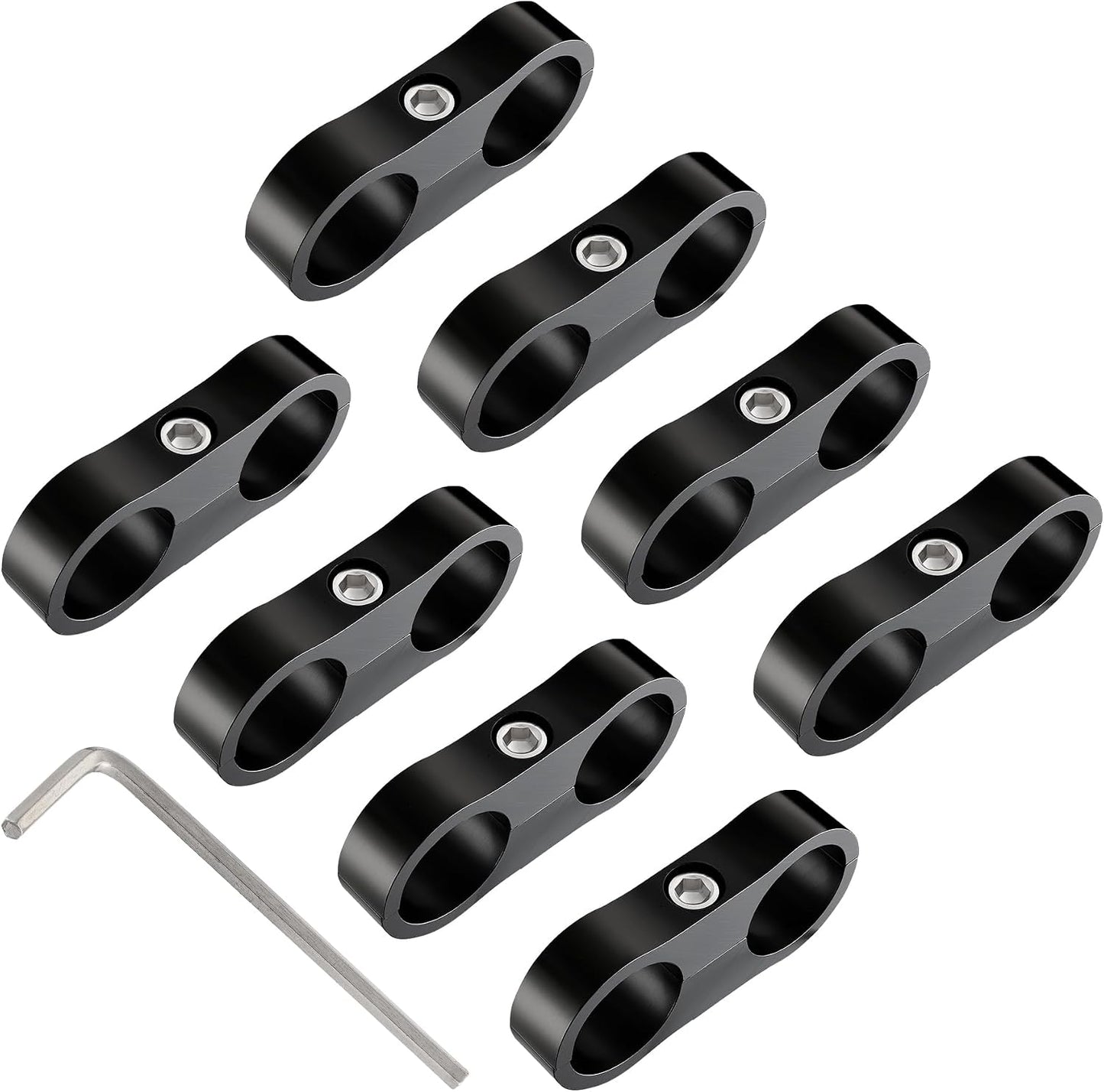 Abrazadera separadora manguera aluminio negro AN12