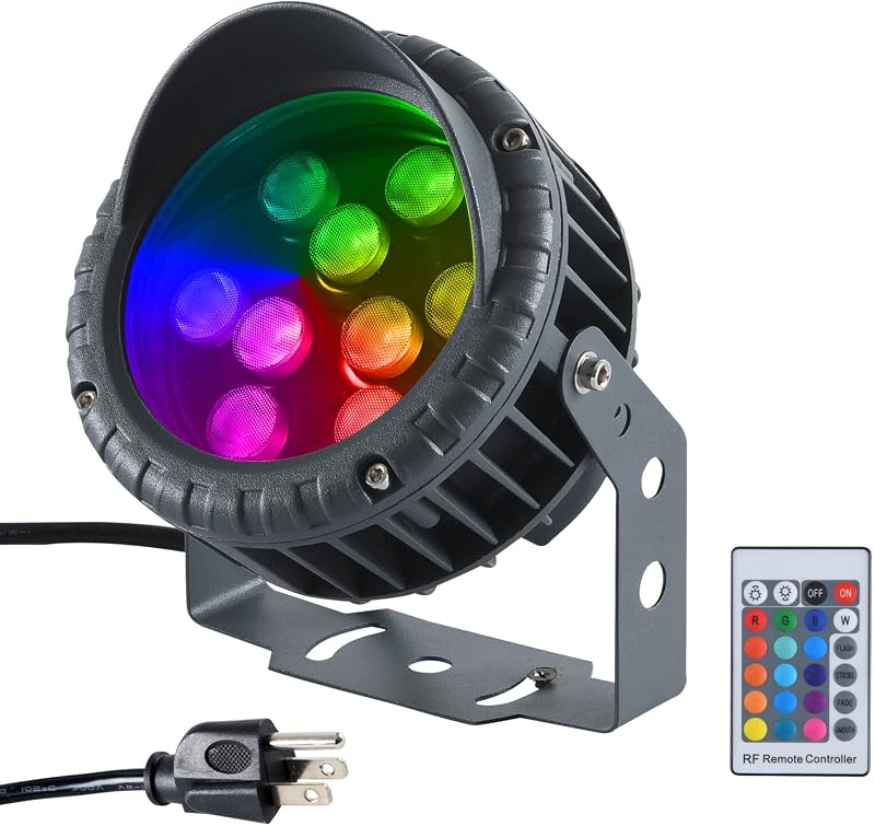 Lámpara LED RGBW jardín patio control remoto impermeable